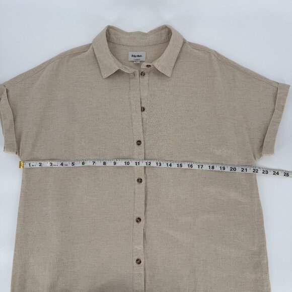 Rhythm Classic Shirt Dress in Oat Size‎ Sm EUC Minimalist Basic Clean - Picture 9 of 11